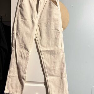 Cream High-Waisted Pants